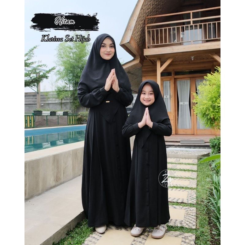 GAMIS COUPLE SET KHIMAR KLARISSA BY ZR IBU ANAK MOM GIRL model simpel crinkel untuk anak kekinian le