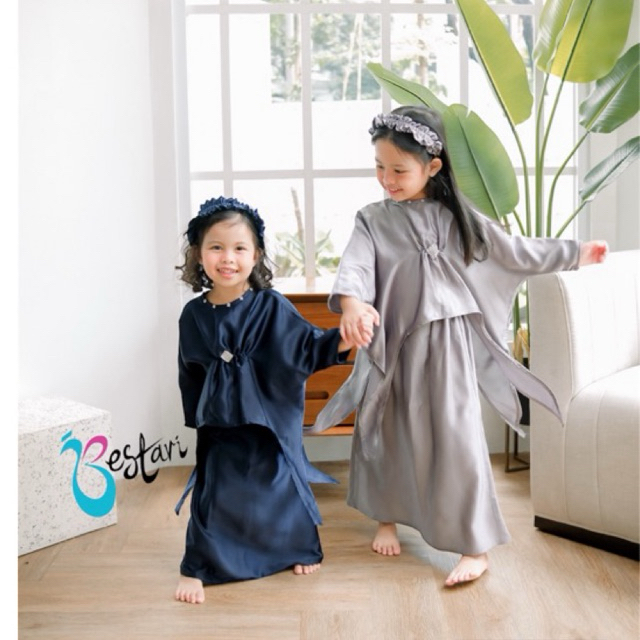 Bestari | Baju Kurung Zulaika Anak umur 1  -13 tahun / baju muslimah anak / One Set Anak / Kaftan Le