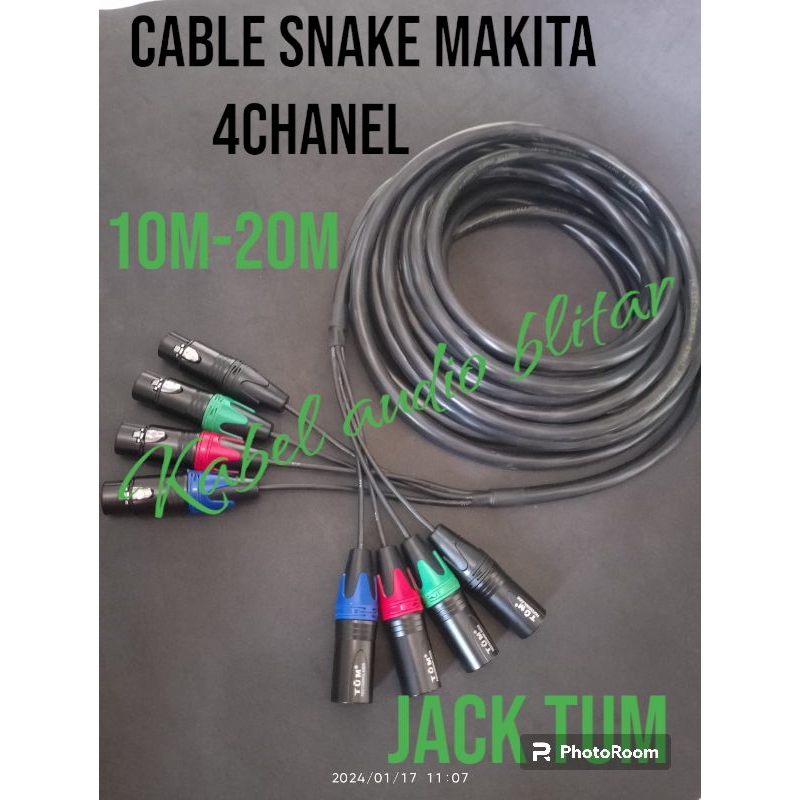 kabel snake 4 Chanel berkualitas/kabel snake makita 4 Chanel lengkap Jack TUM ...p 10m -20m