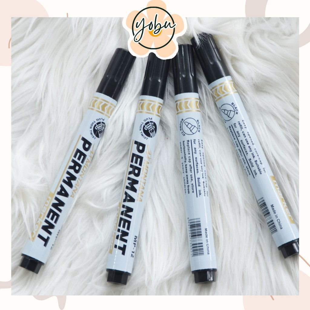 

Permanent Marker Spidol Permanen Warna Hitam Merah BiruYB-0323