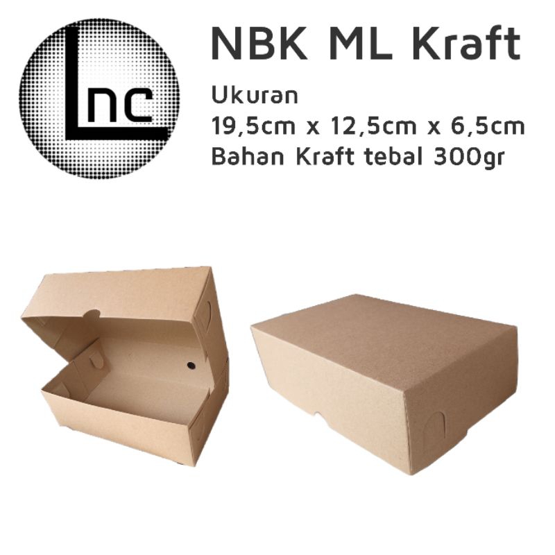

Dus coklat kraft / Dus nasi / Dus kue / Dus kemasan / ukuran 19,5 x 12,5 x 6,5 NBK ML LNC