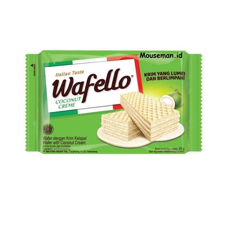 

Roma Italian Taste Wafello COCONUT CREME KRIM YANG LUMER DAN BERLIMPAH Wafer dengan Krim Kelapa 43gr