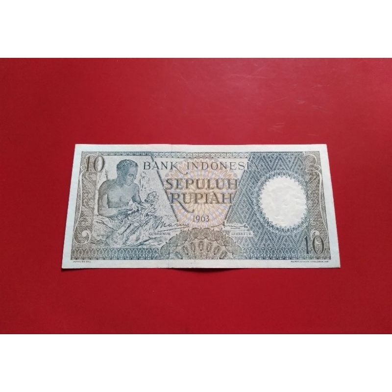 Uang Kertas Kuno 10 rupiah seri PEKERJA (100% Uang Kertas kuno Asli)