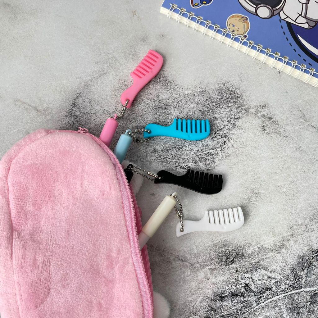 

pen gantungan sisir china tinta hitam keperluan anak sekolah pen lucu imut keren pena unik fancy elegan bisa COD termurah import