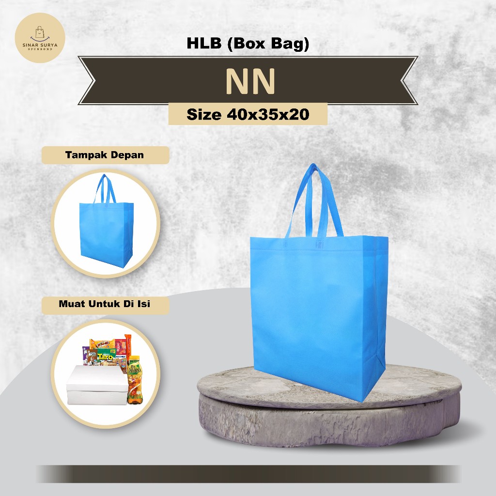 Tas Spunbond Besar 100 Gsm Bahan Tebal/Tas Belanja/Tas Sembako/Tas Laundry 40X35X20