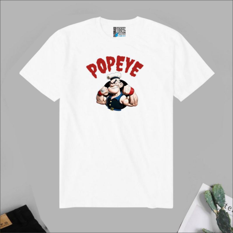 Kaos Anime Kartun Popeye Tshirt Bootleg