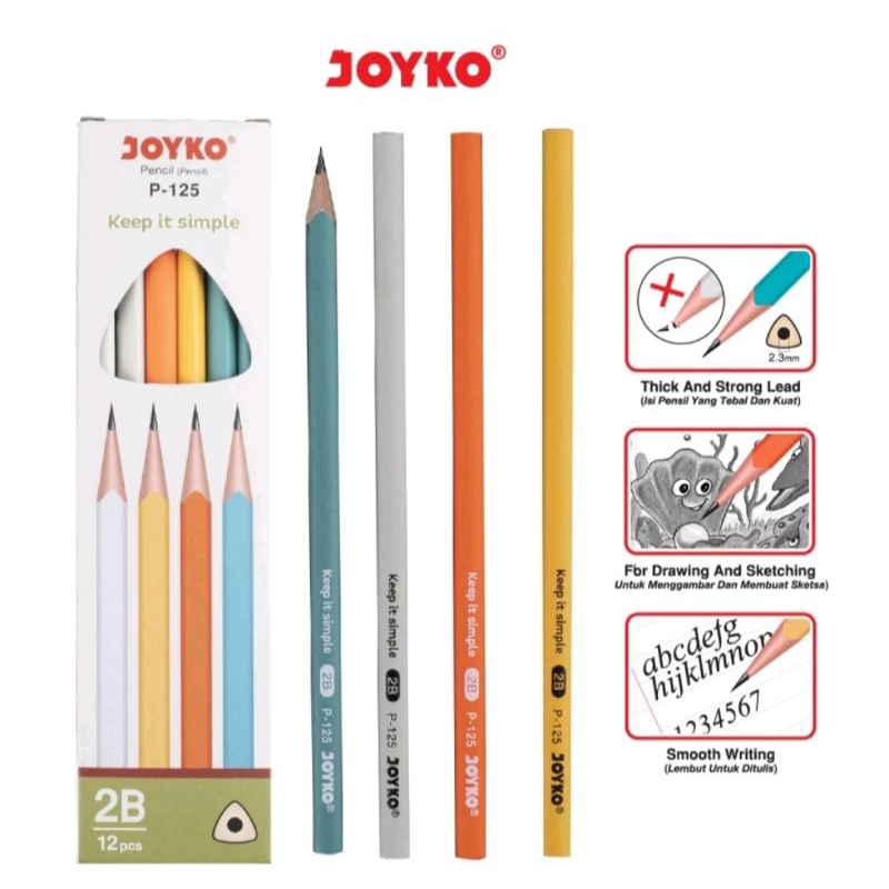 

PENSIL JOYKO 2B P-125 ( ISI 12 BIJI )
