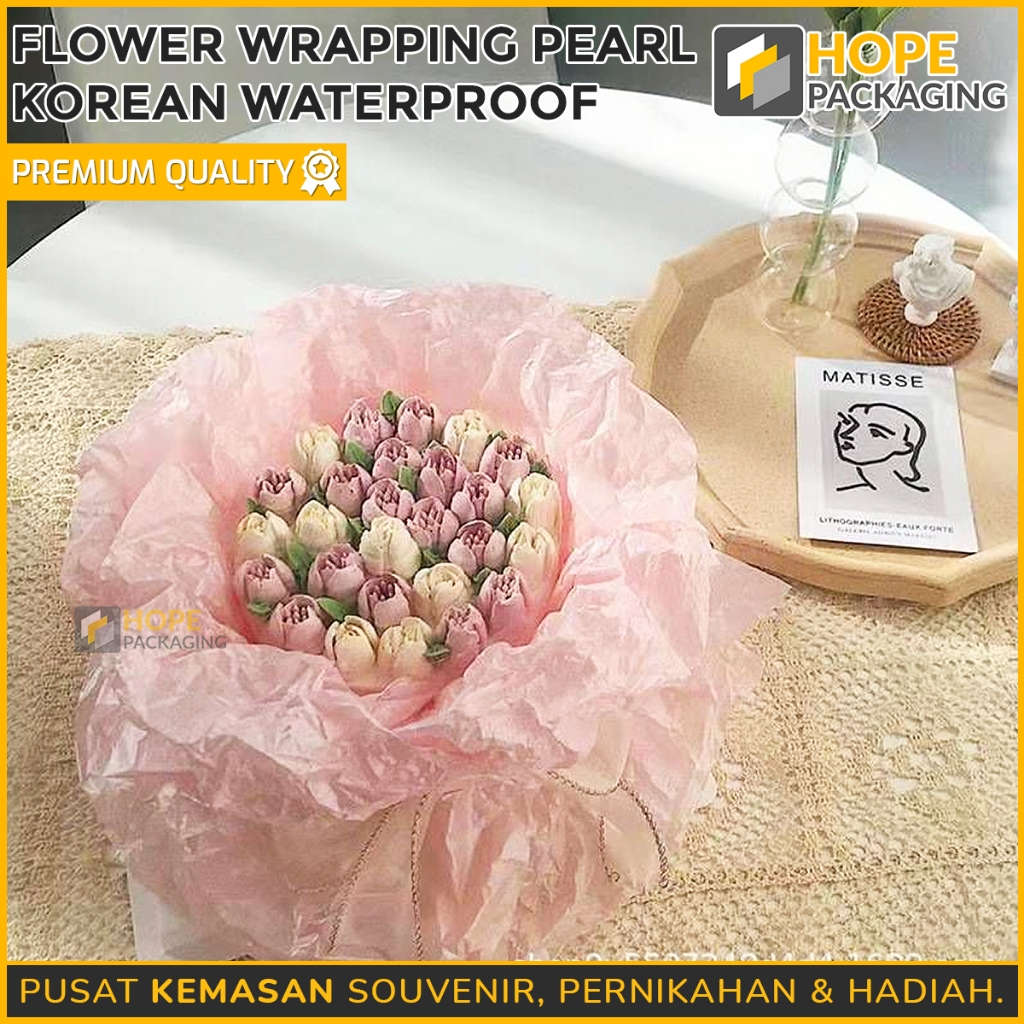 

[HARGA/ 10 PCS] Flower Wrapping Pearl Pear Korean Paper / Kertas Bucket Bunga / Plastik Bucket