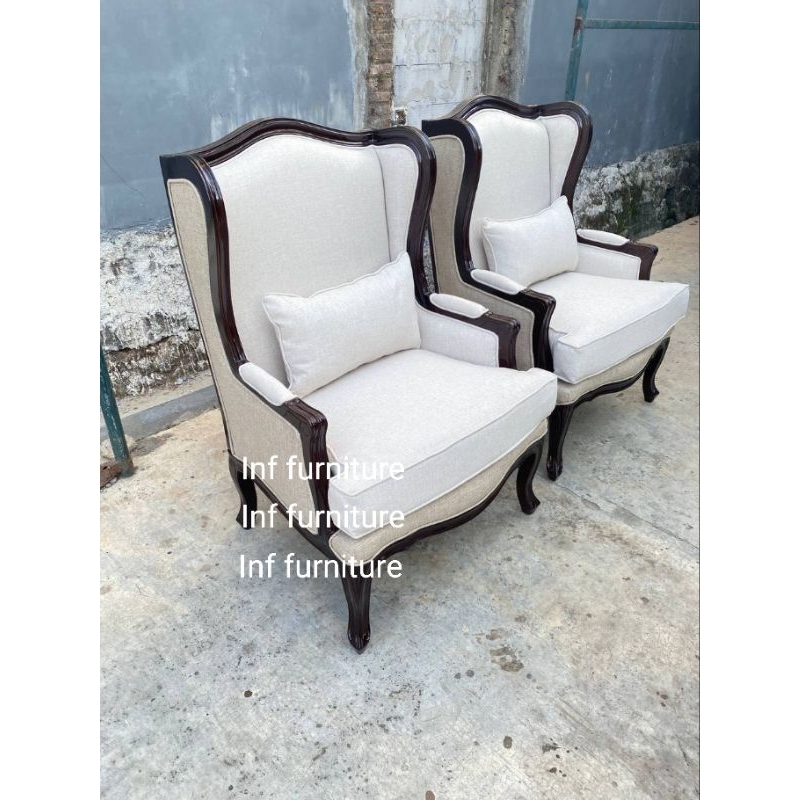 wing chair klasik sofa single klasik antik