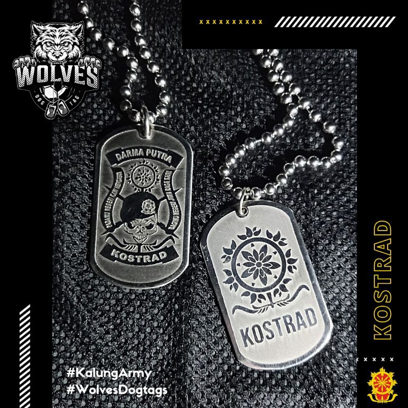 Kalung Kostrad / Kalung Komando Cadangan Strategis Angkatan Darat / kalung TNI AD / Dog tag kostrad