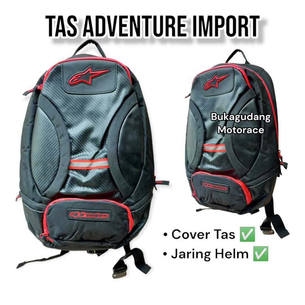 Tas Ransel Pria Motor APN Import Touring Backpack Bikers Adventure Tas Punggung Besar Muat Helm Jake