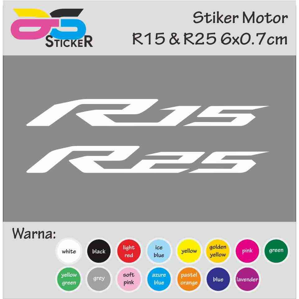 Cutting Sticker - Stiker Yamaha R15 R25 6x0.7cm