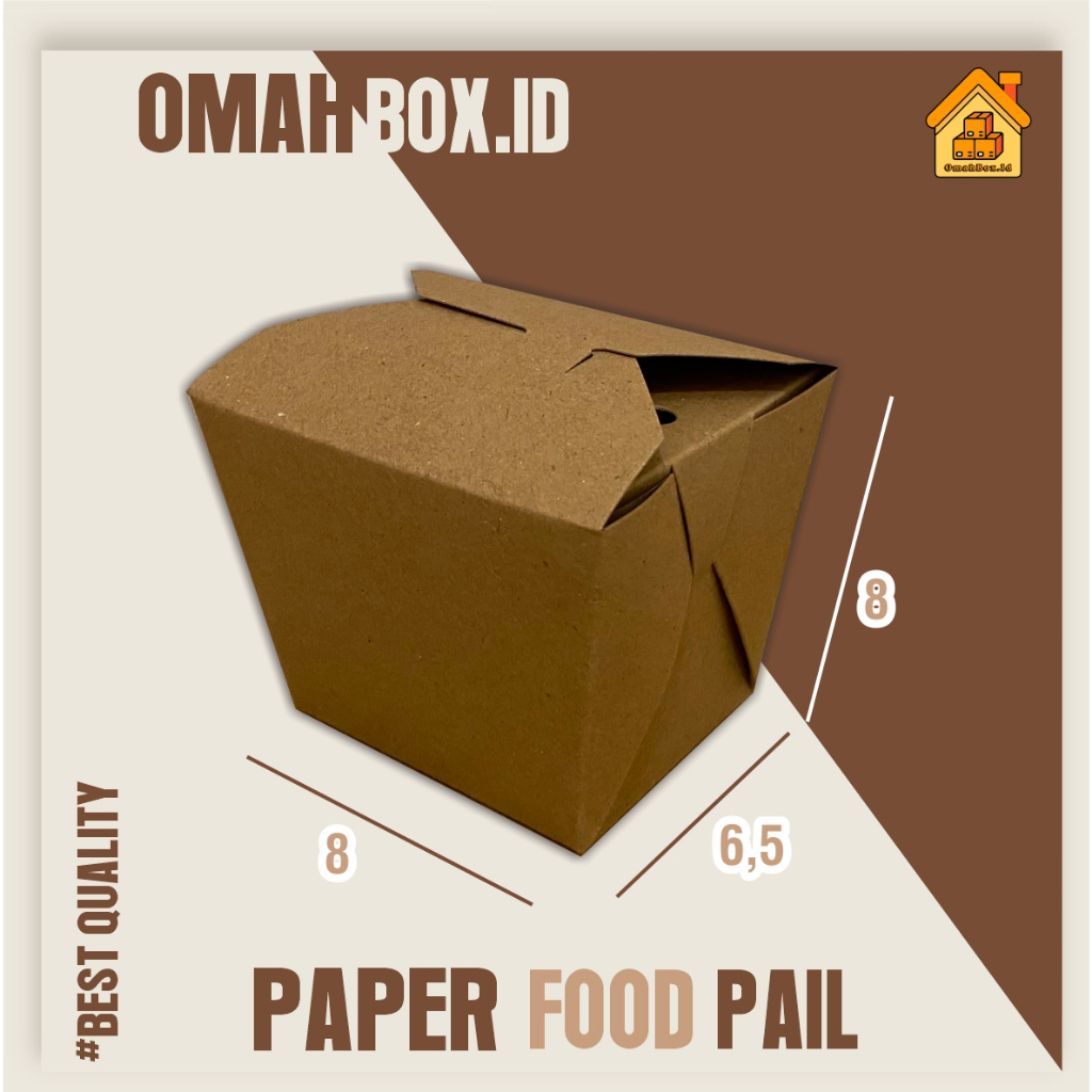

Paper Food Pail 8x6,5x8 cm | Rice Box Paper | Food Pail Box Kraft | Boxfood | box Makanan