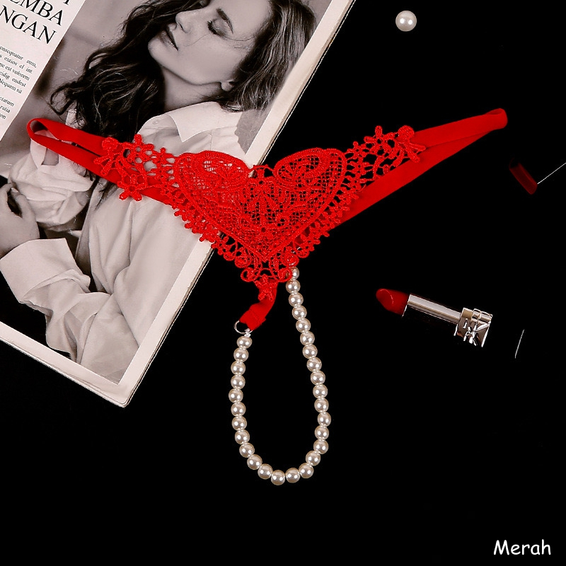 G String Wanita Thong/Tali Mutiara Bordir Celana Celana C