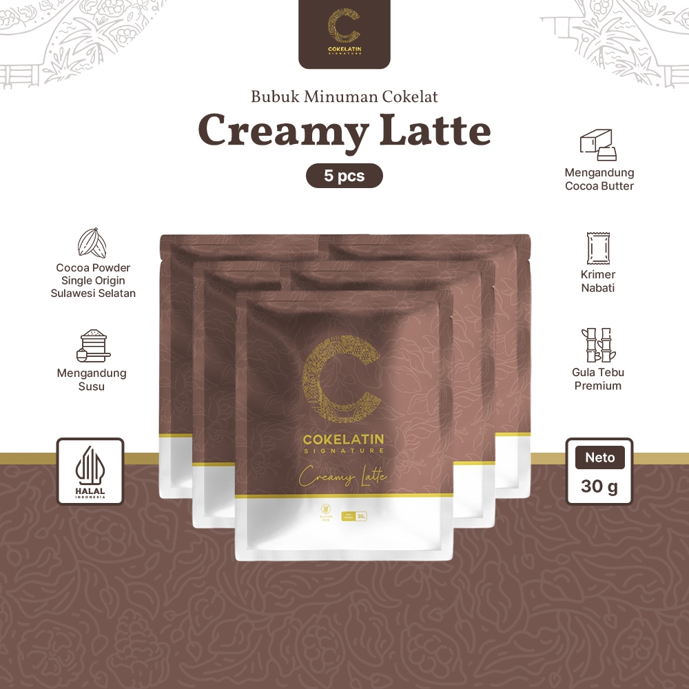 

Cokelatin Signature - Minuman Seduh Coklat Bubuk - Creamy Latte - Isi 5 Sachet 30gr