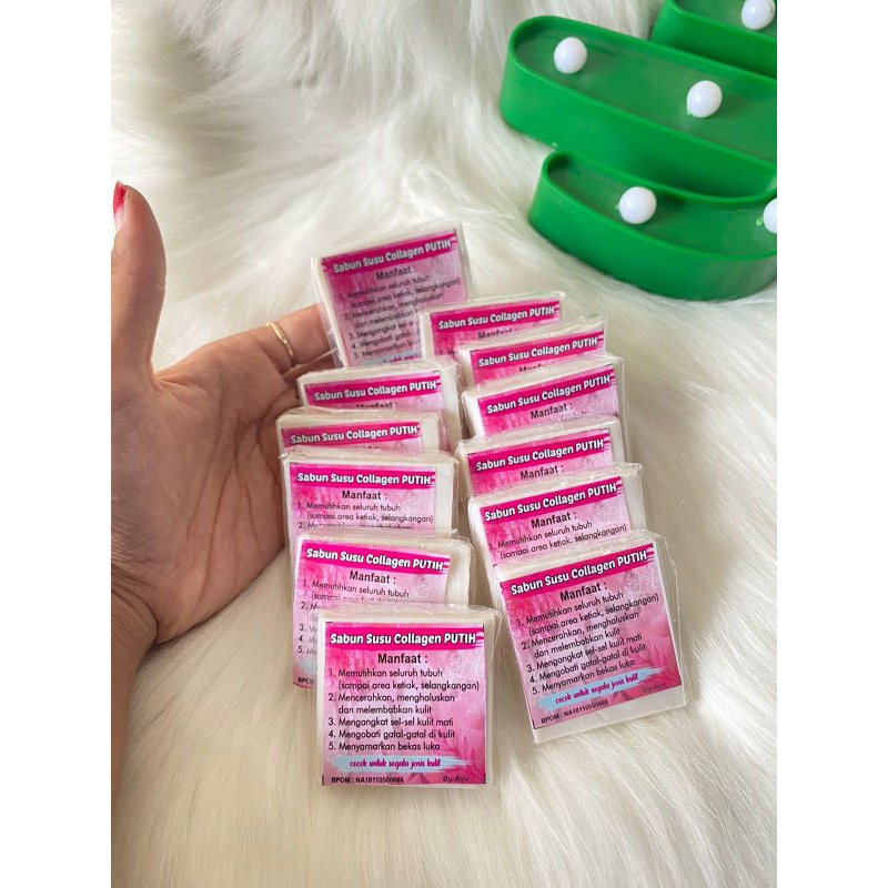 (1 Lusin isi 12Pcs ) SABUN SUSU COLLAGEN VIRAL PINK PUTIH PEPAYA