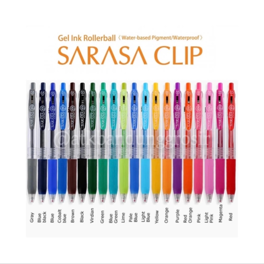 

Pulpen Gel Zebra SARASA CLIP 0.5mm Eceran