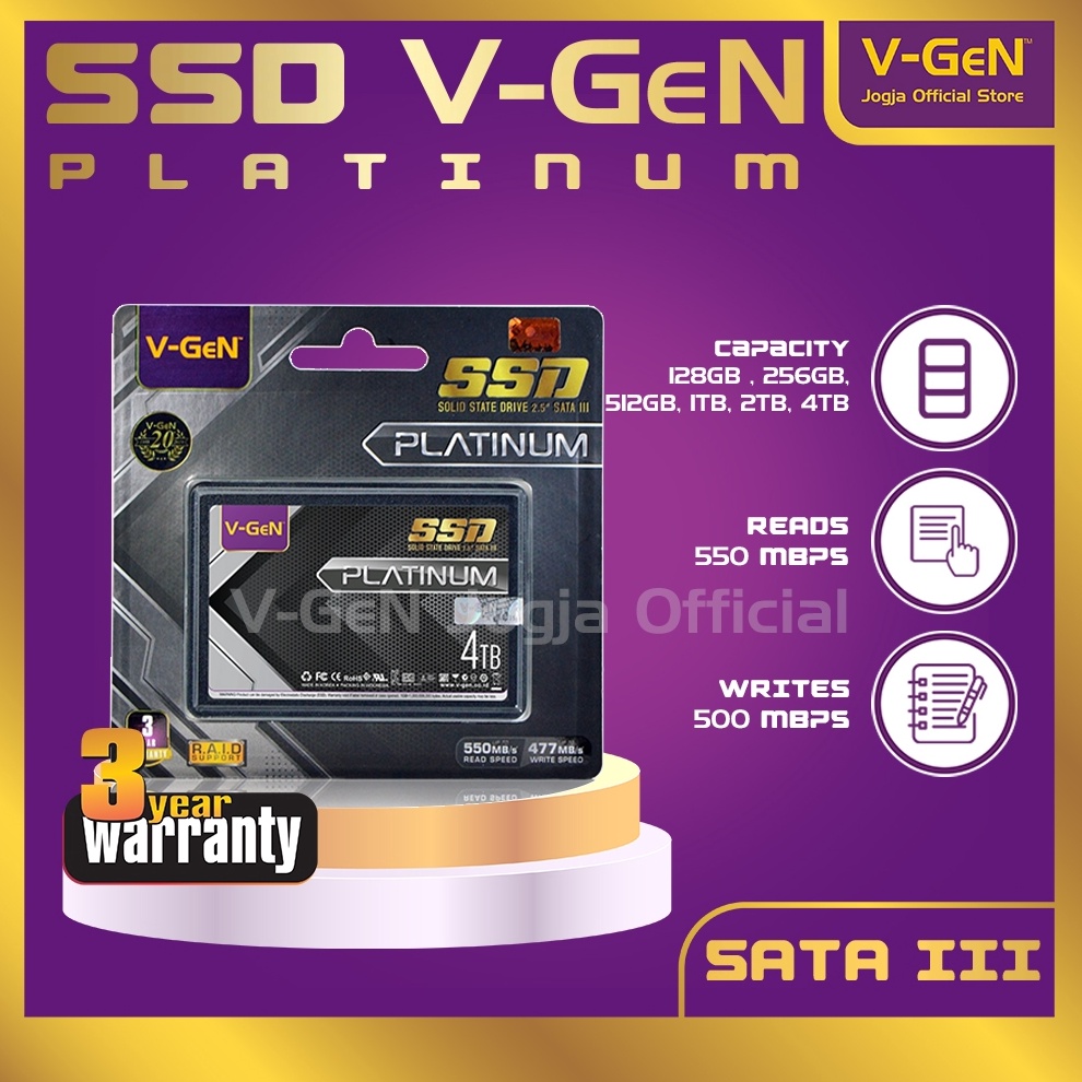 SSD 128GB 256GB 512GB VGeN SATA III KODE G6Y5