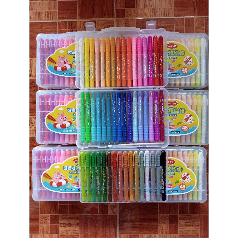 [BUY 1 GET 1] Crayon Grasp Ulir Mata Kecil 48 warna free Joyko Pencil Glass