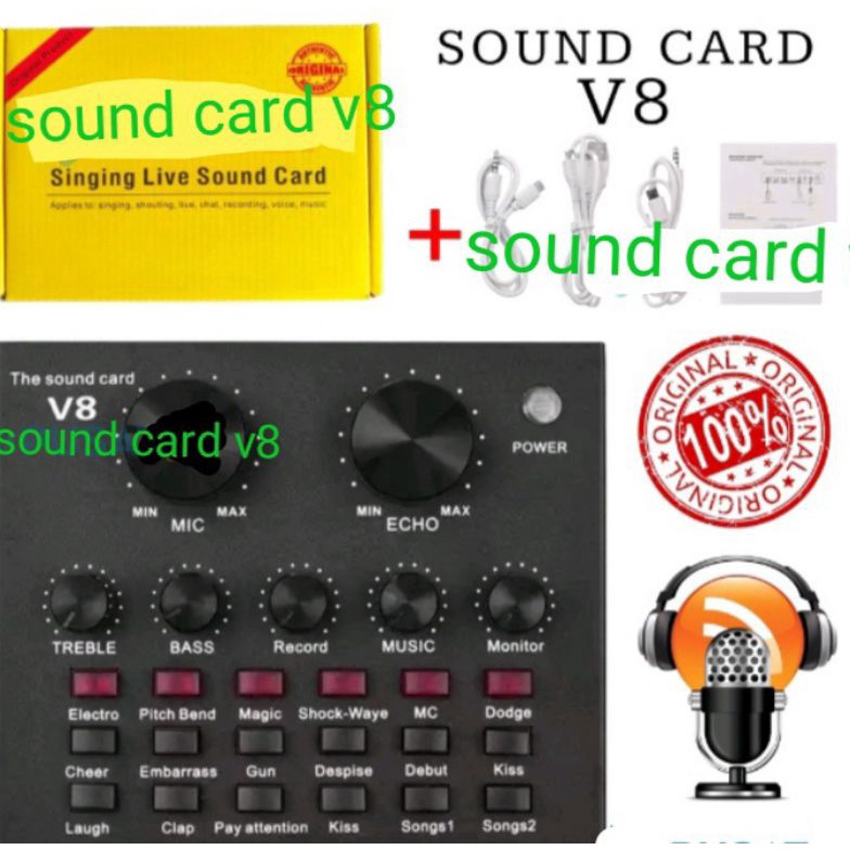 Diskon Soundcard V8s  Soundcard V8 Plus  Souncard  Soundcard Bluetooth Audio USB External Soundcard 