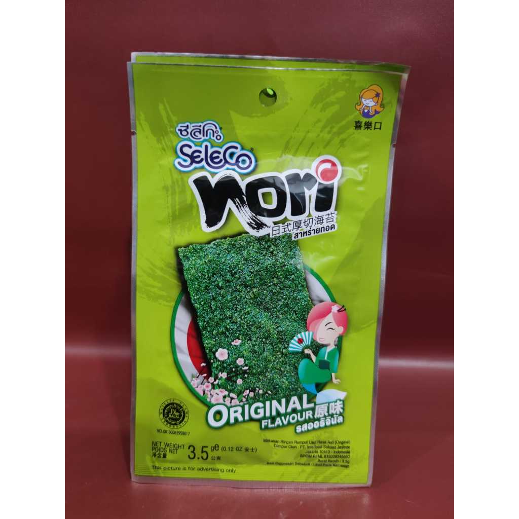 

Seleco Nori Original Flavour 4gr - Makanan Ringan Rumput Laut