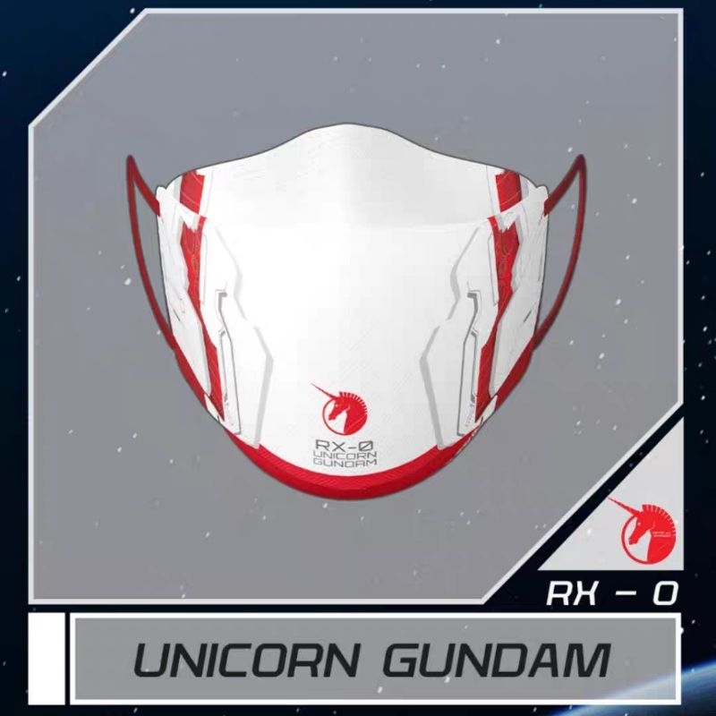 MASKER KF94 DEWASA EARLOOP MOTIF GUNDAM TALI HITAM