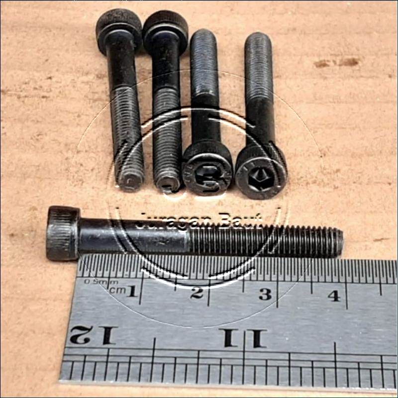 BAUT L M5X40 BAJA PANJANG 4 CM 4CM BAUD L BAJA M5 X 40 KUNCI L4 L 4 KUNCI PAS 8 HALF DRAT WARNA HITA