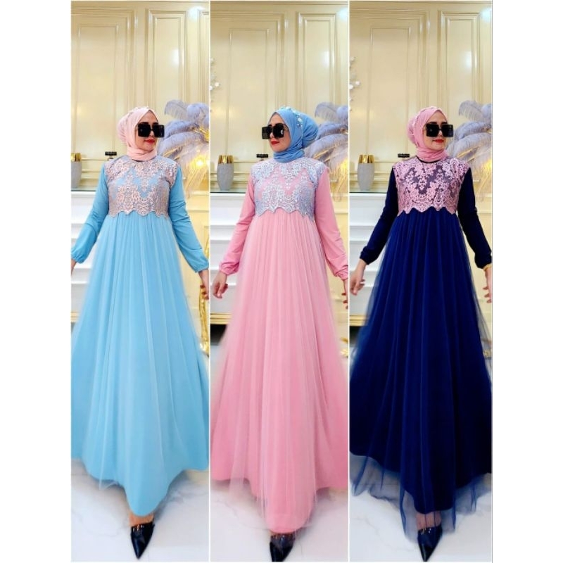 GAMIS JERSEY KOREA ASIYAH FAIRY TULLE DRESS (TA)