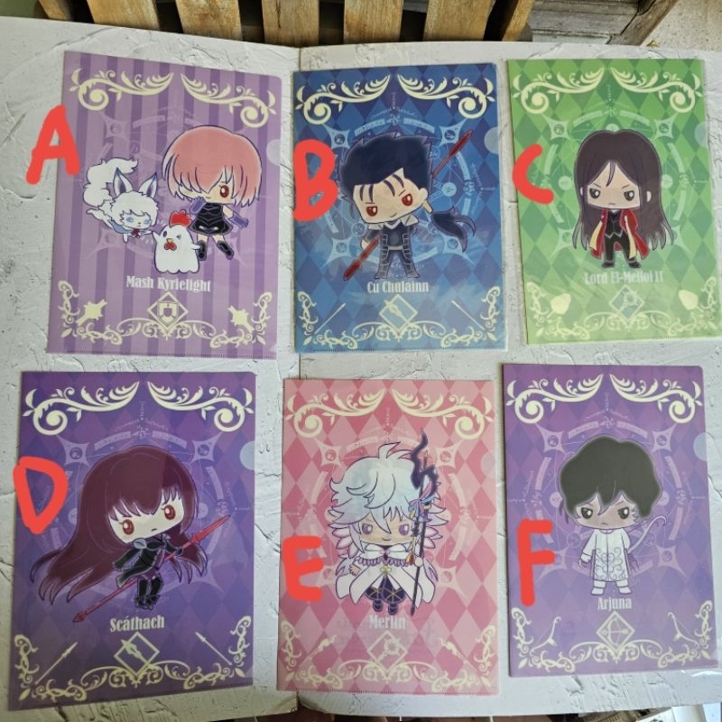 official merch sanrio fate fgo a4 clearfile mash merlin scathach dkk