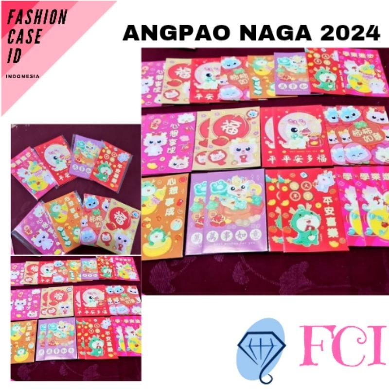 

Angpao Imlek tahun Naga 2024 1 pack isi 6 pcs / Ampao 2024 / Angpao Ciagek tahun Naga / Aksesories Imlek Batam