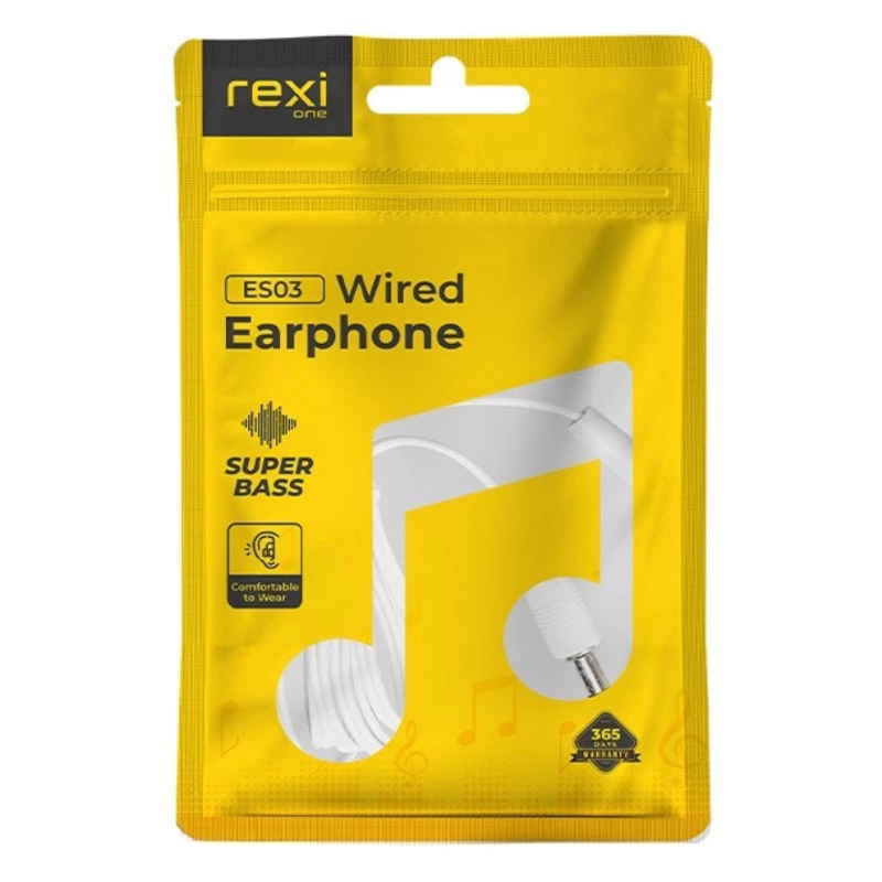 Rexi ES03 Headset Earphone Wired Bass ecer