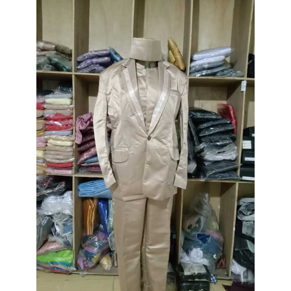Jas Pengantin Satu Set/Jas Bridal/Jas Pria /Jas pengantin Warna mocca/Jas lis jaguar formal
