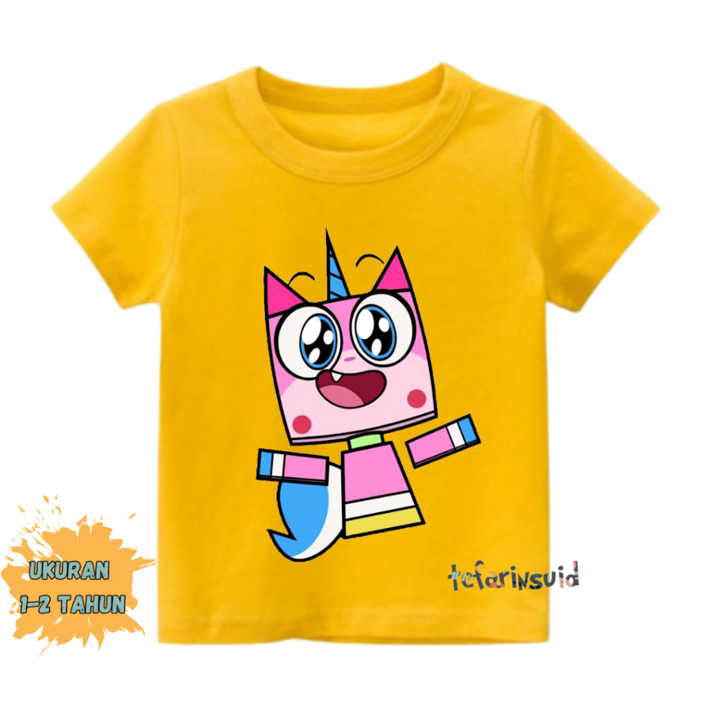 Kaos Unikitty Anak Laki Laki & Perempuan 2-12 Tahun Bahan Katun 30s DTF Printing Distro.