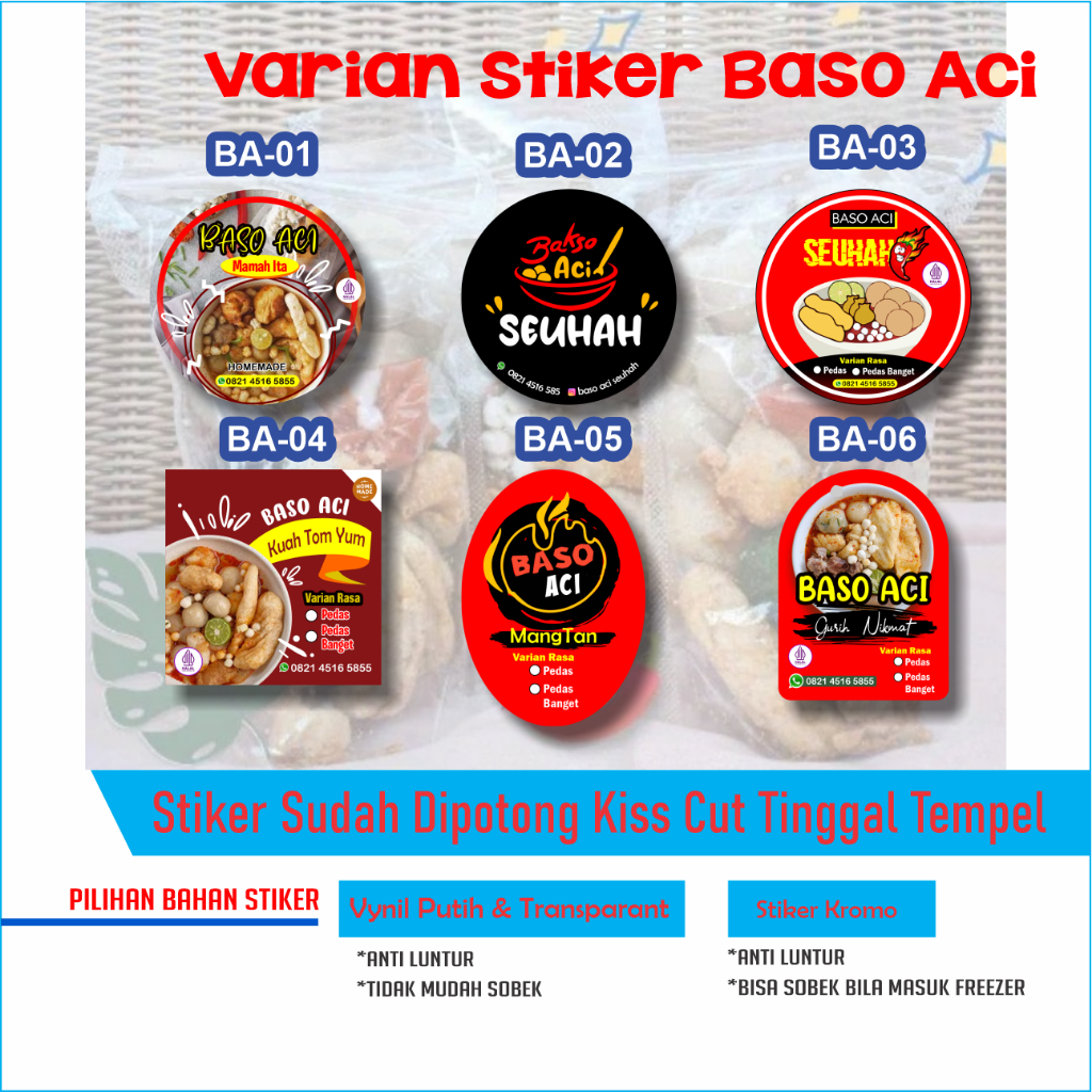 

Sticker Label Baso Aci Satuan / Stiker Label Baso Aci/ Stiker Label Makanan / Sticker Label Makanan / Stiker Custome / Sticker Custome / Sticker Free Design / Sticker Murah / Stiker Murah / Baso Aci