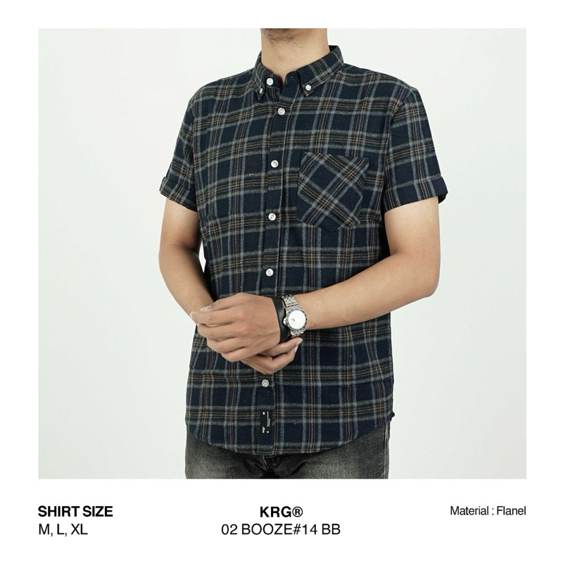 kemeja flanel KRGR lengan pendek