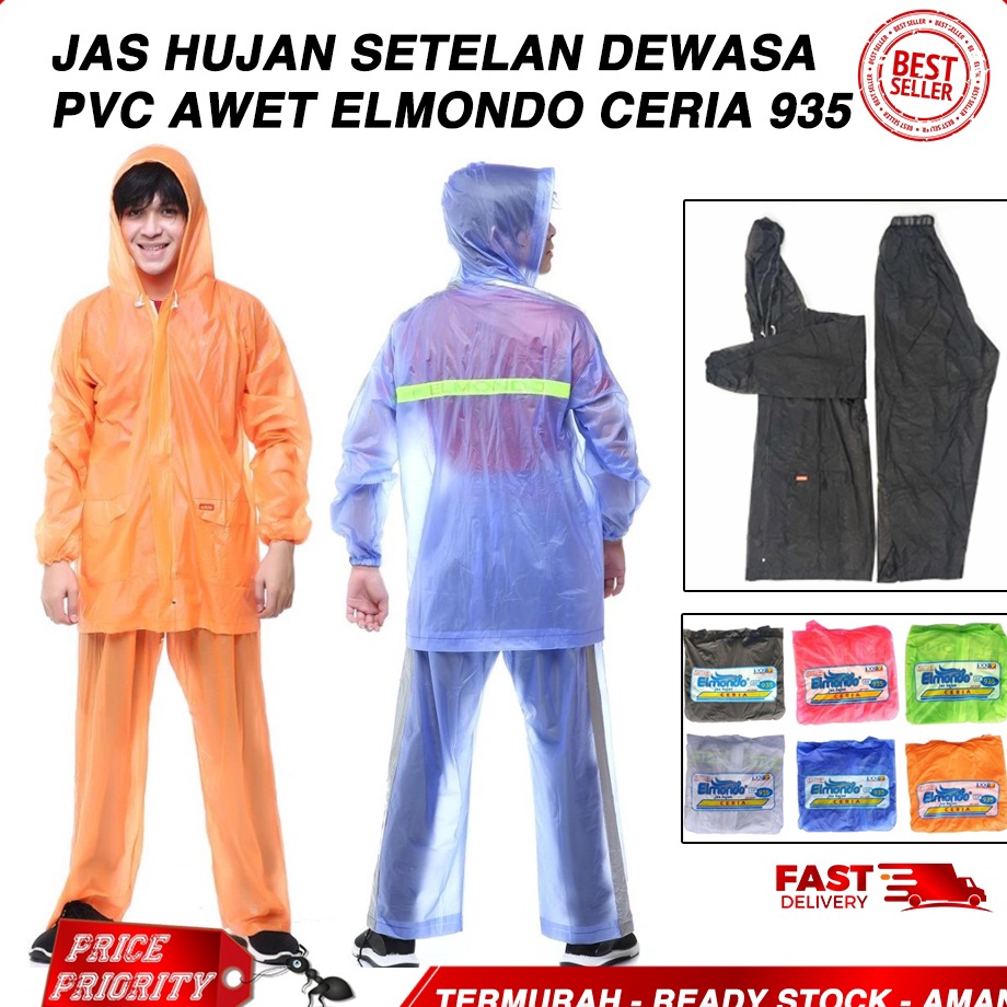 JAS HUJAN Setelan Murah Jaket Celana Merk Elmondo Ceria 935 TERMURAH  Jas Hujan Jaket Celana Murah i