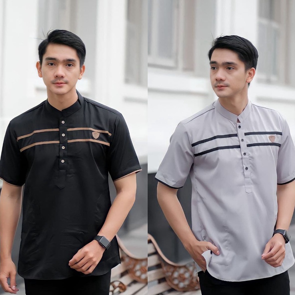 Makin murah CodeB6n1M Baju Koko Kurta Lengan Pendek Baju Koko Fashion Muslim Pria Dewasa Terbaru Bah