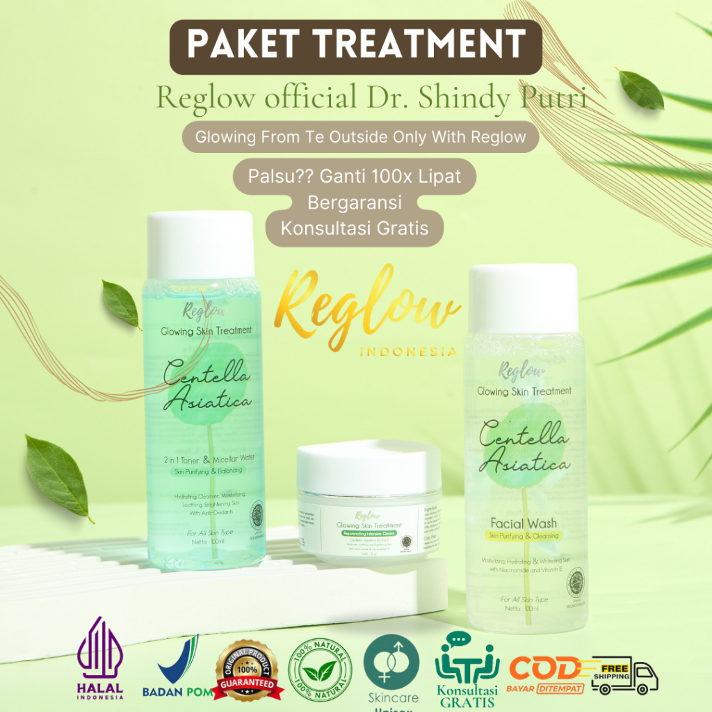 Reglow Skin Treatment Skincare Original Glowing Whitening Beauty Series Perawatan Kecantikan Wajah P