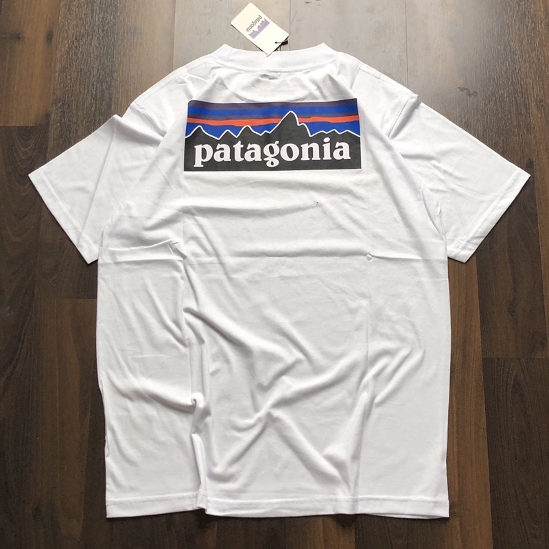 Baju Kaos Patagonia Mountain Limeted White | Tshirt Patagonia Men
