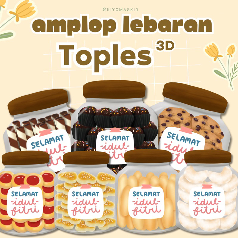 

(READDY) 10pcs Amplop Lebaran Toples Snack 3D/Amplop Lebaran Terbaru 2024