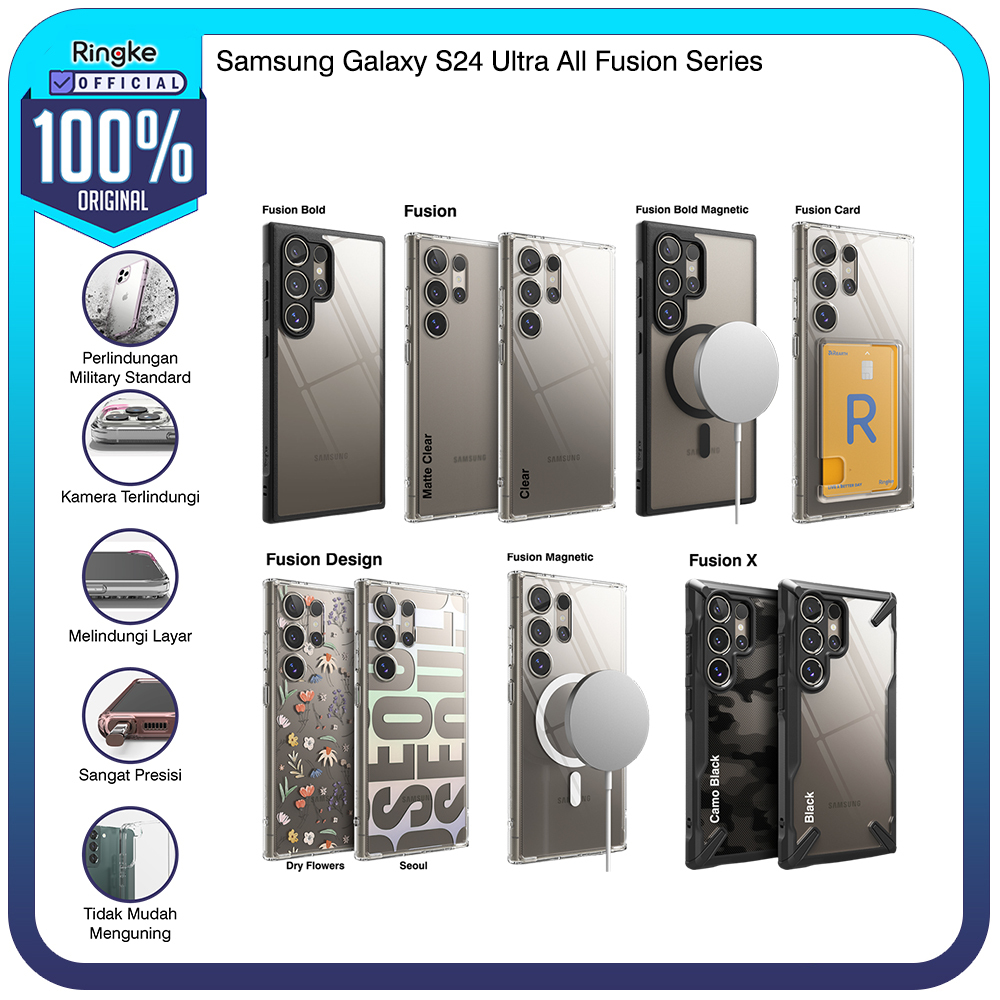 Casing Ringke Samsung Galaxy S24 Ultra Fusion Mag Softcase Anti Crack