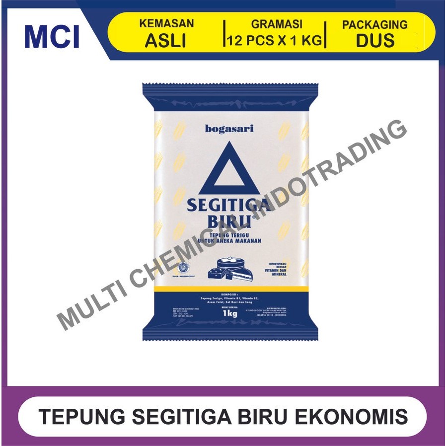 

SEGITIGA BIRU EKONOMIS TEPUNG TERIGU 1 KG - 1 DUS 12 PCS