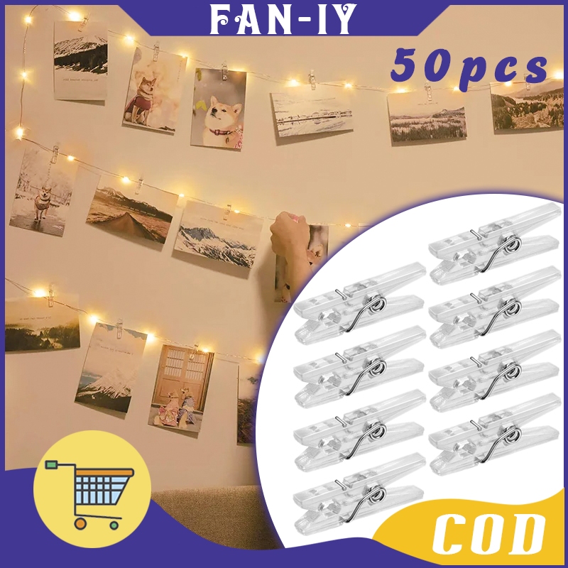 

50Pcs Klip Penjepit Plastik Transparan Wonder Clip Wonder Klip Penjepit Label