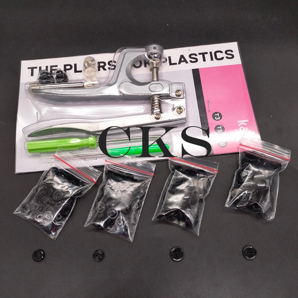 Set Tang Press Kancing Snap Plastik + Kancing Snap Plastik isi 50 pasang