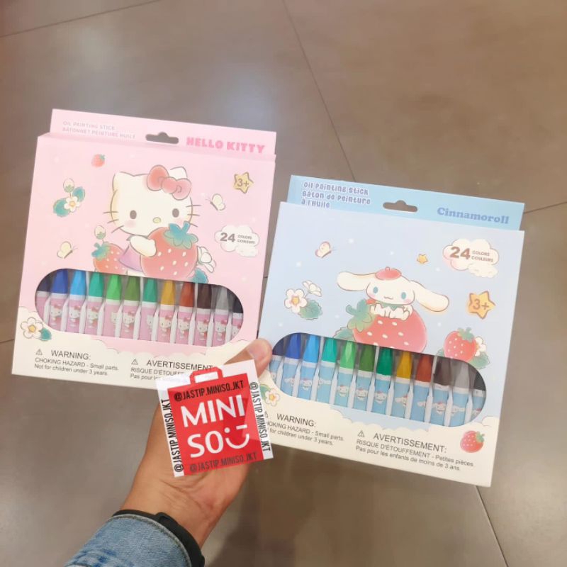 

MINISO x SANRIO Crayon Oil Painting Stick Set CINNAMOROLL/ HELLO KITTY (isi 24pcs)