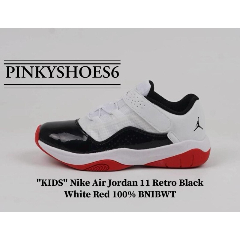 ''KIDS'' Sepatu Air Jordan 11 Retro Black White Red 100% BNIBWT