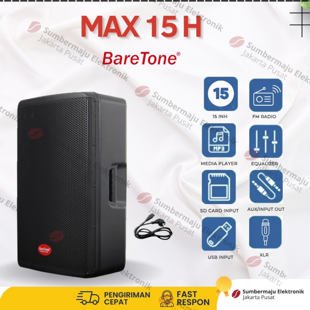 SPEAKER AKTIF MONITOR BARETONE 15H / 15 H Harga 1 Unit (Gratis Ongkir)