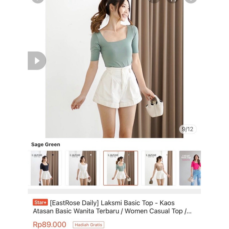 (preloved) square neck top east rose