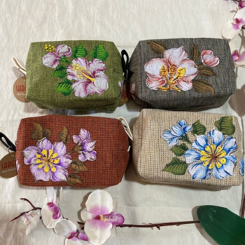 Pouch Makeup / Dompet Kosmetik Lukis Kenes SHAGIDA • Souvenir & Oleh - oleh Khas Bali