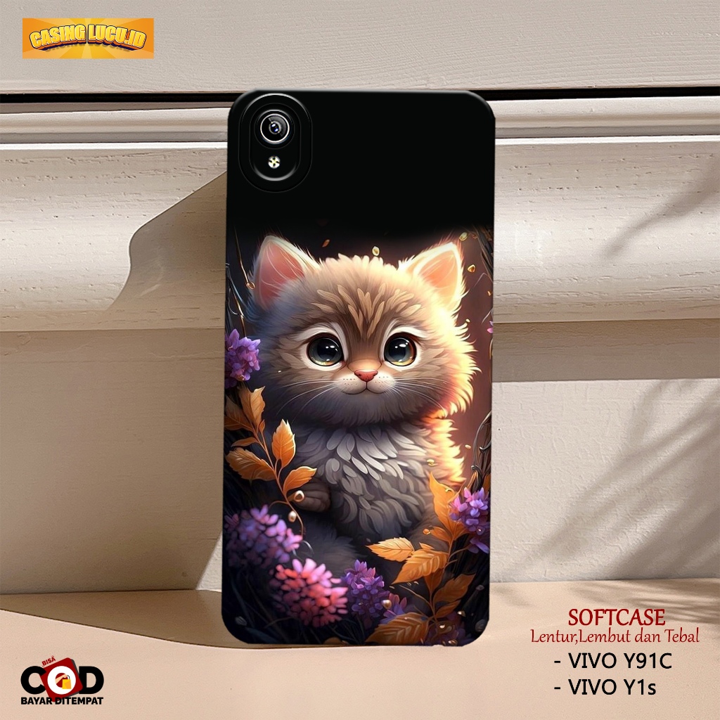 Case Vivo Y91c / Y1s - Fashion Case KUCING - Casing Hp Vivo Y91c / Y1s - Softcase TPU Pro Camera